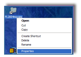 right-click a shortcut to get to properties
